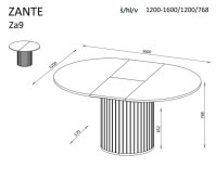 Rozkládací jídelní stůl ZANTE 9