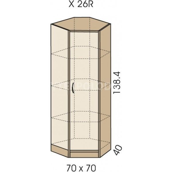 Rohová skříň JIM 5 X 26R