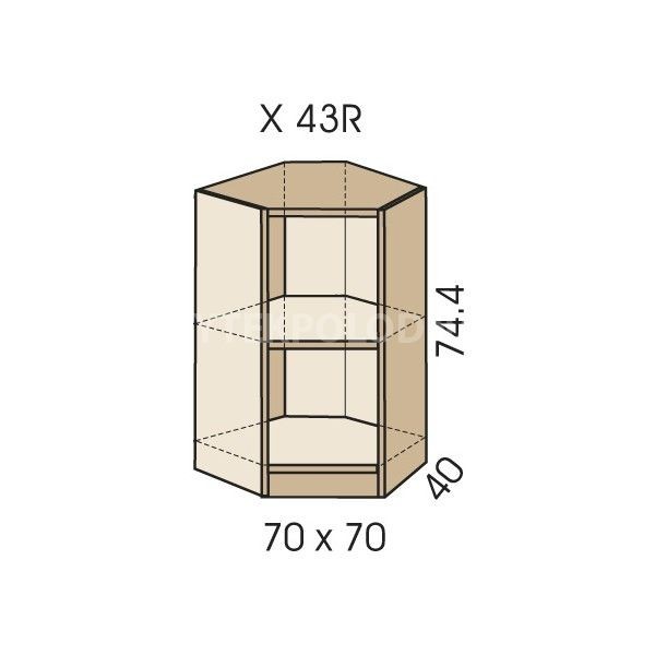 Rohová skříň JIM 5 X 43R