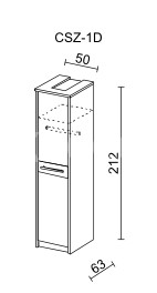 Šatní skříň KREMONA II 1 D