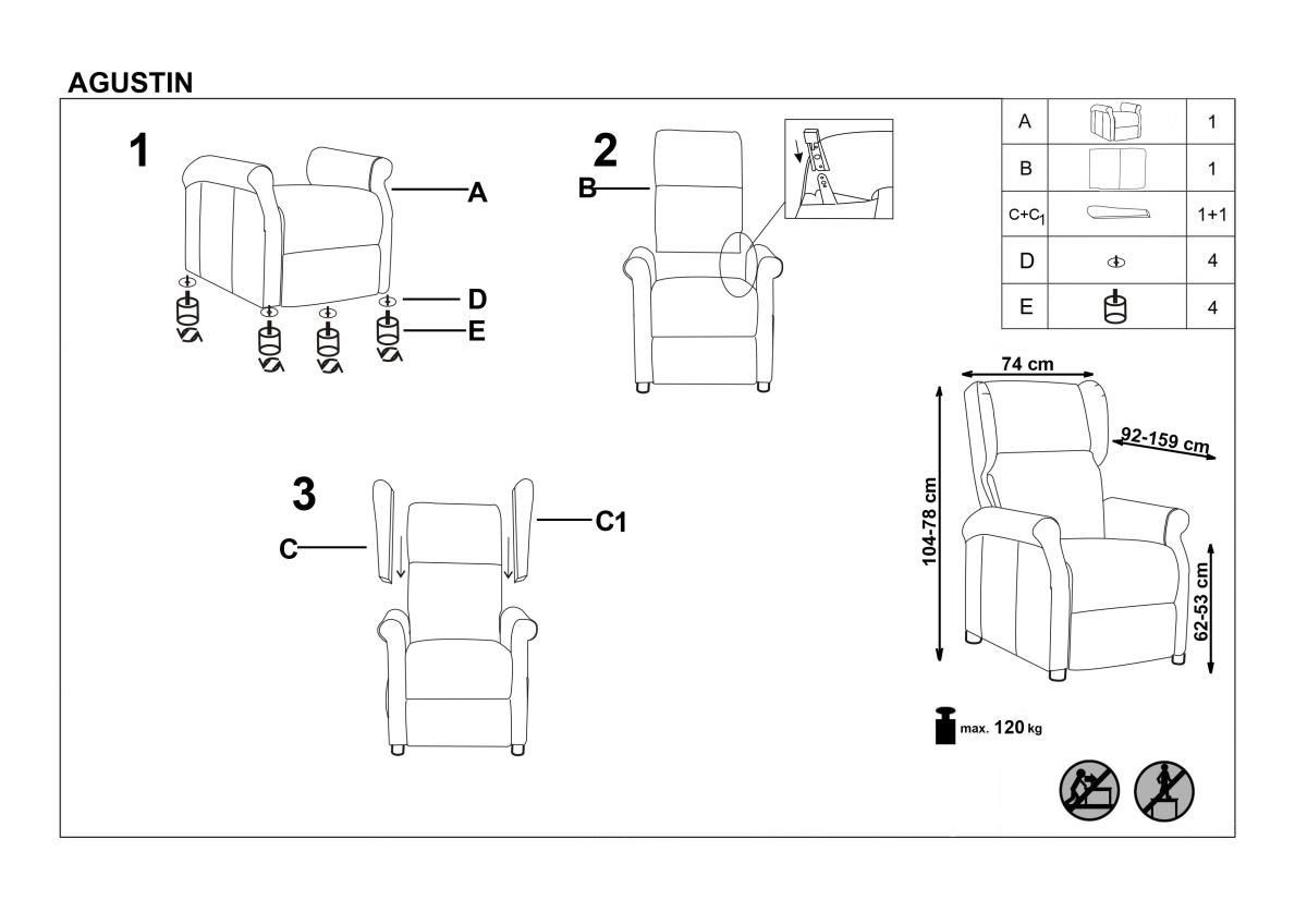 Křeslo ušák AGUSTIN