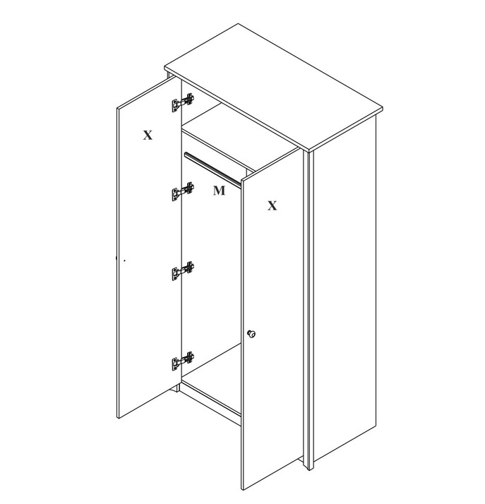 Šatní skříň Finezia F2 Dub Sononma čokoláda