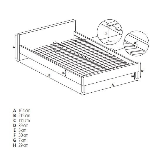 Manželská postel EVORA