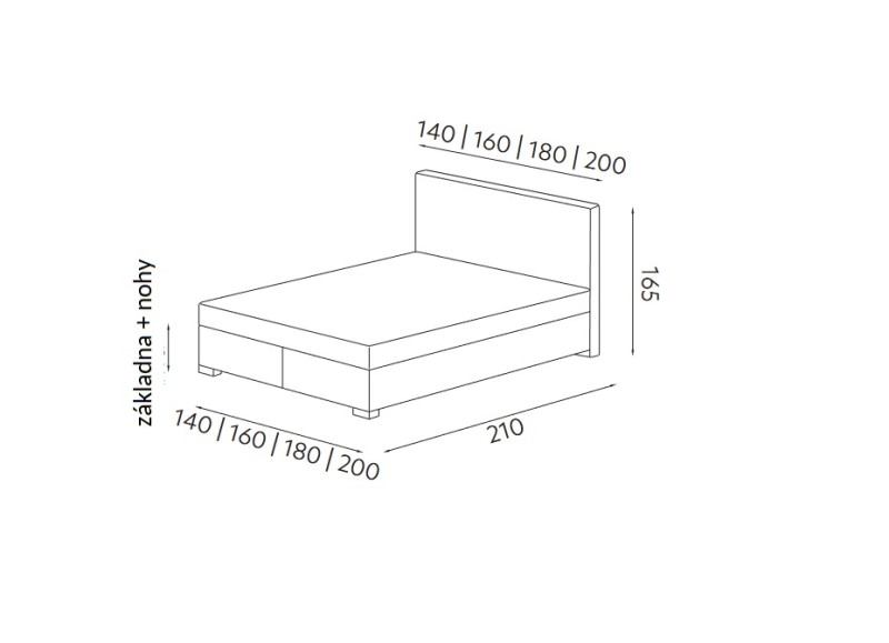 Manželská postel BOXSPRING 900