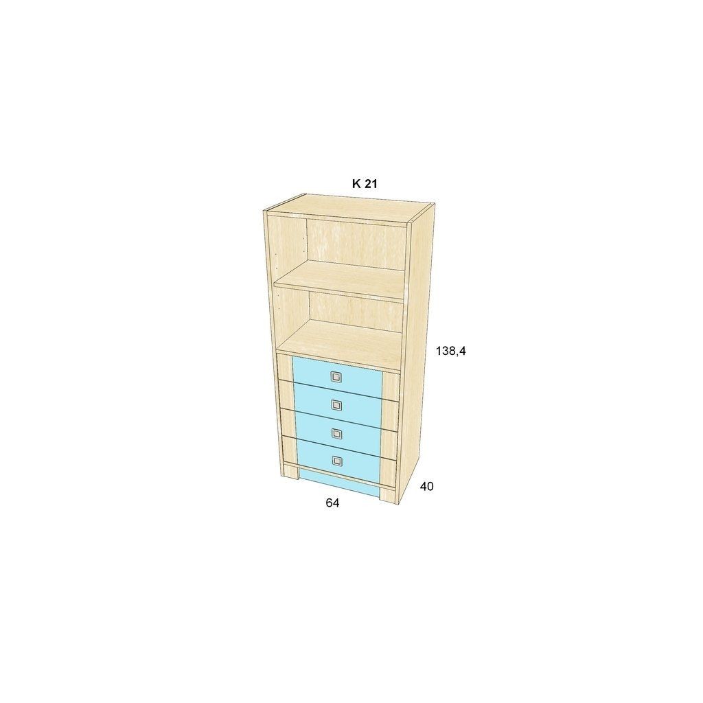 Regál s šuplíky BOŘEK K 21