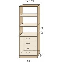 Regál se zásuvkami JIM 5 X 121