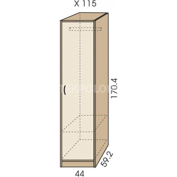 Šatní skříň JIM 5 X 115