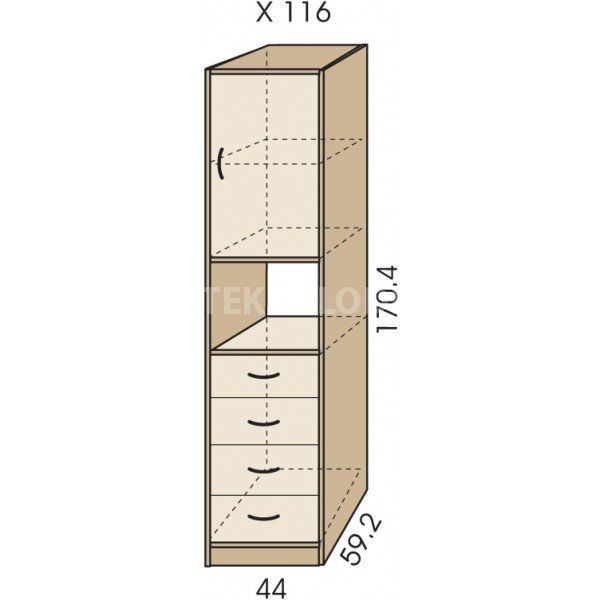 Kombinovaná skříň JIM 5 X 116