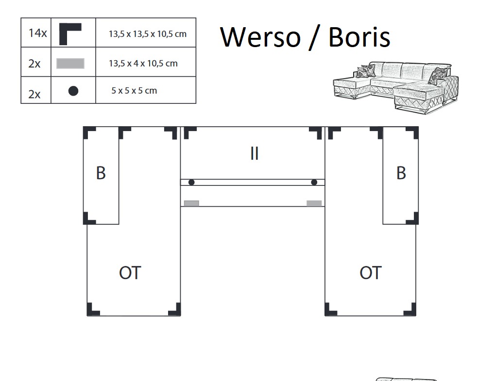 Sedací souprava WERSO do U