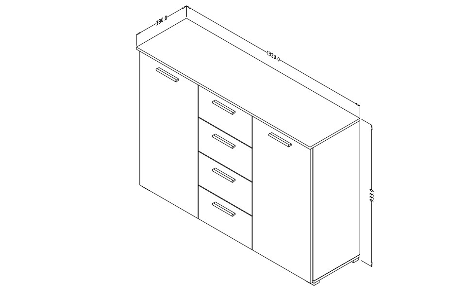 Komoda BETA Dub San Remo/ bílá