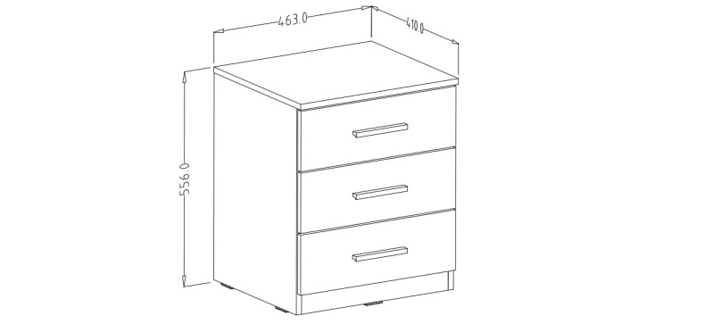 Noční stolek GALAXY Dub Monastery/ Dub Monastery - černý lesk