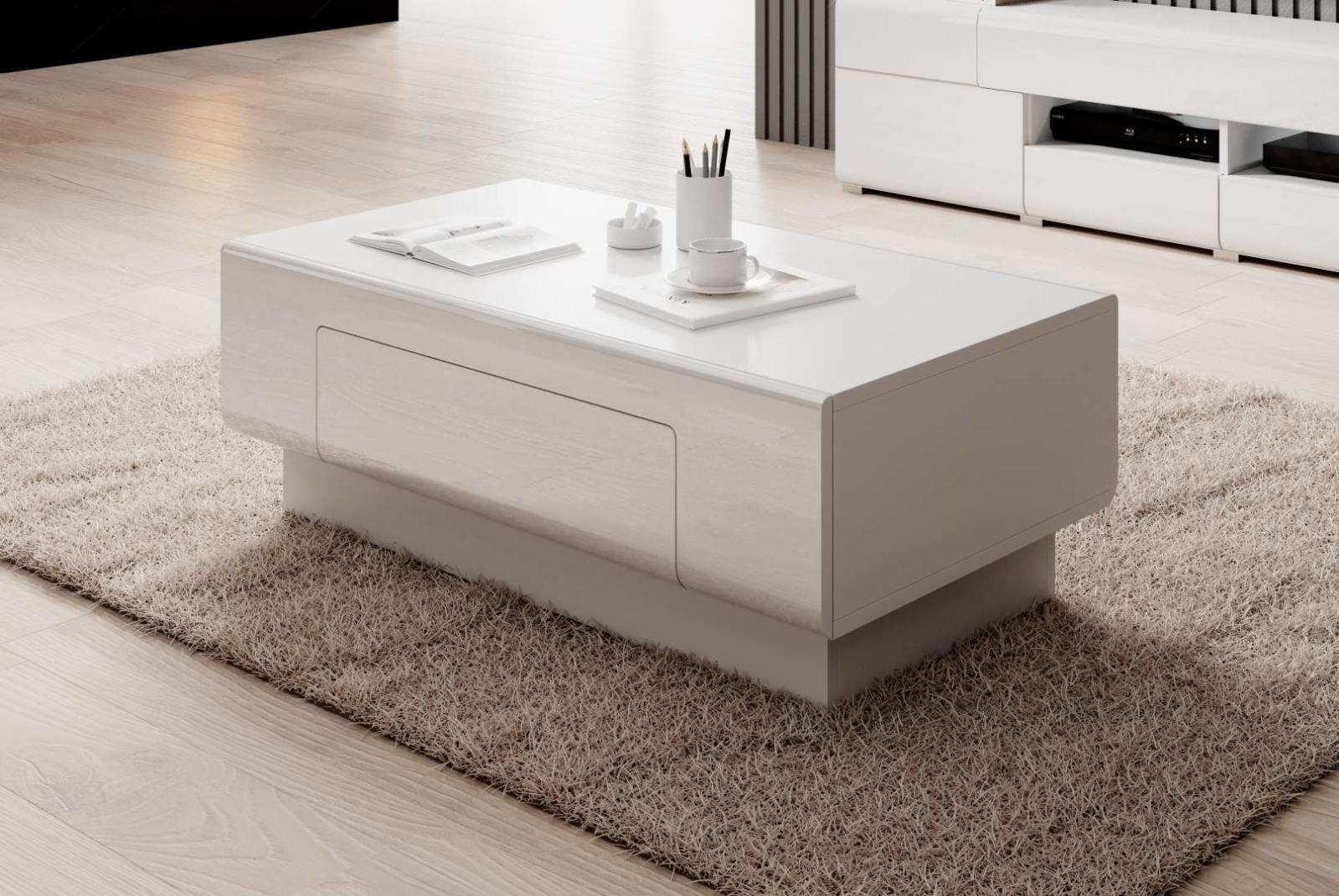 TOLEDO Obývací sestava Bílá/ bílý lesk