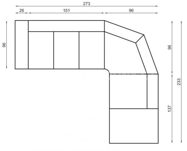 Kožená rohová sedačka OSCAR 2