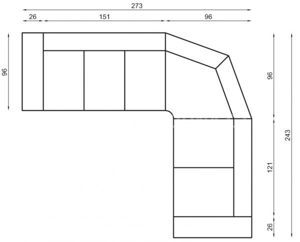 Kožená rohová sedačka OSCAR 1
