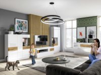 Komoda II SILKE Bílá - Dub Wotan