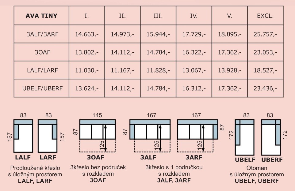 Sedací souprava AVA TINY PROGRAM