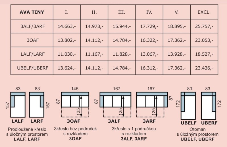 Sedací souprava AVA TINY PROGRAM