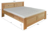 Manželská postel z masivu LK212 dub
