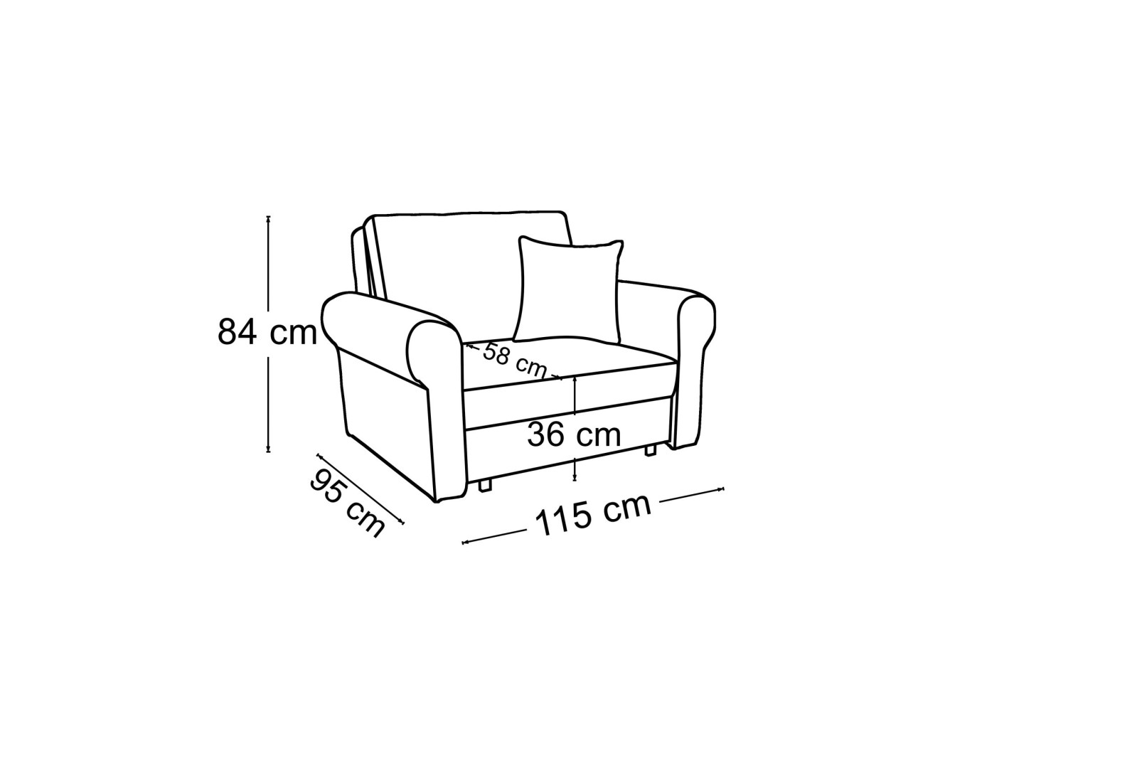 Rozkládací křeslo BILL I