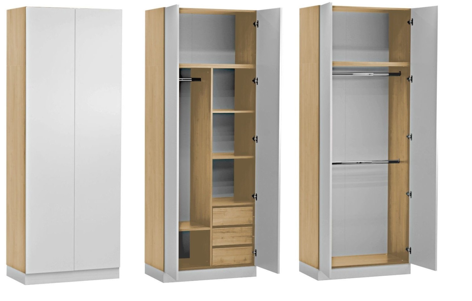 Šatní skříň VARIA SLEEP IV Bílý lesk