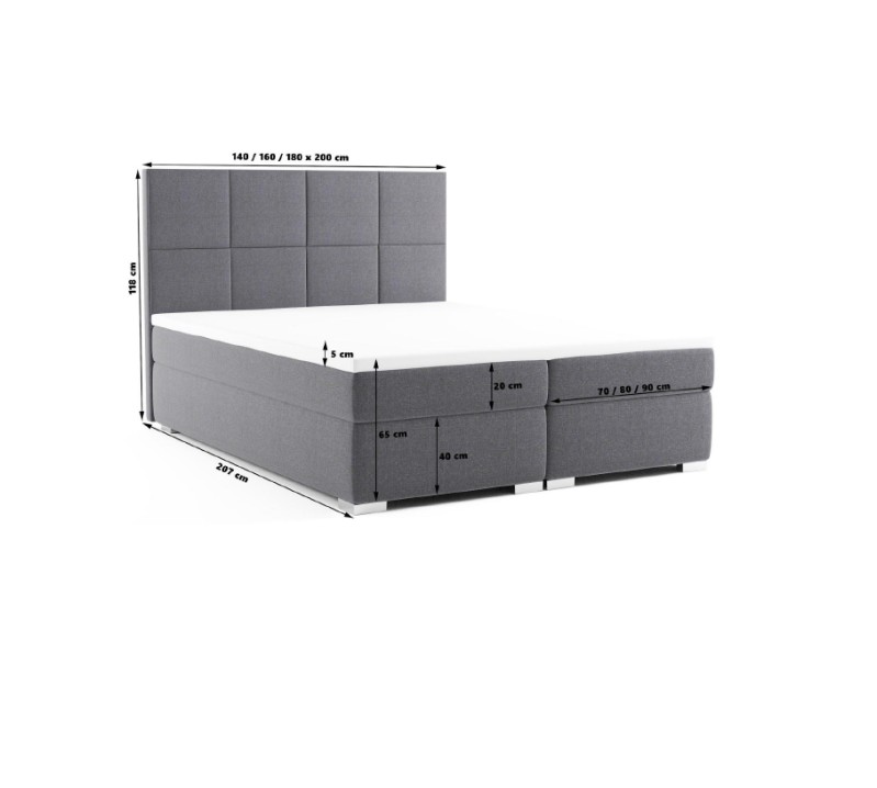 Manželská postel BOXSPRING VERZA