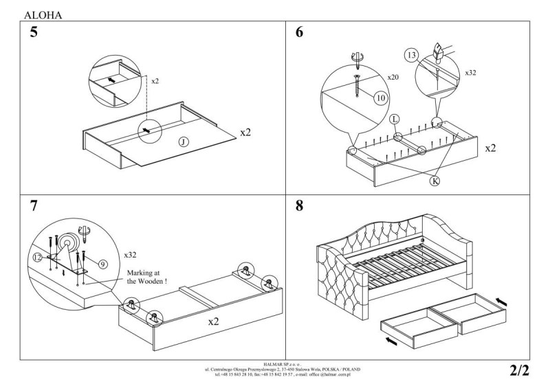 Stylová postel ALOHA 90