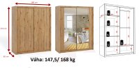 Posuvná šatní skříň BONNO 180