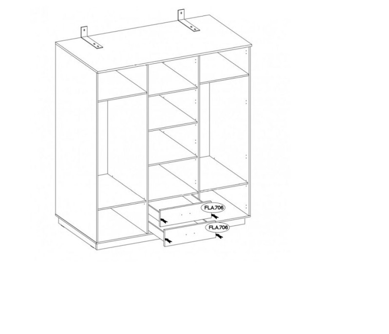 Šatní skříň FLAVIA WHAR 3D2S