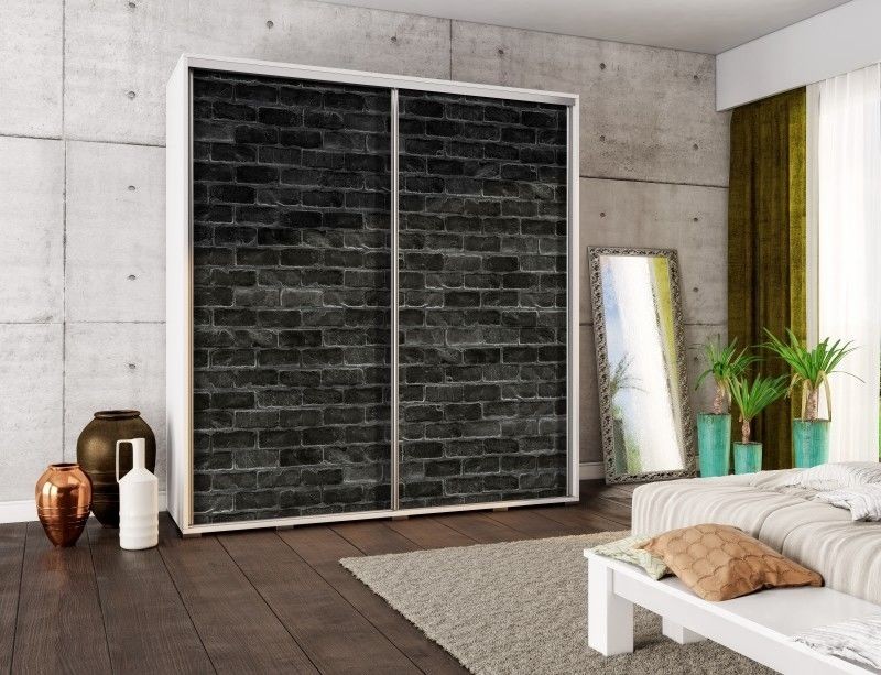 Šatní skříň PEM 205 Černá zeď