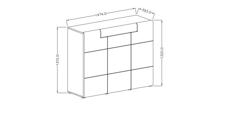 Komoda I TOLEDO Bílá/ Dub San Remo