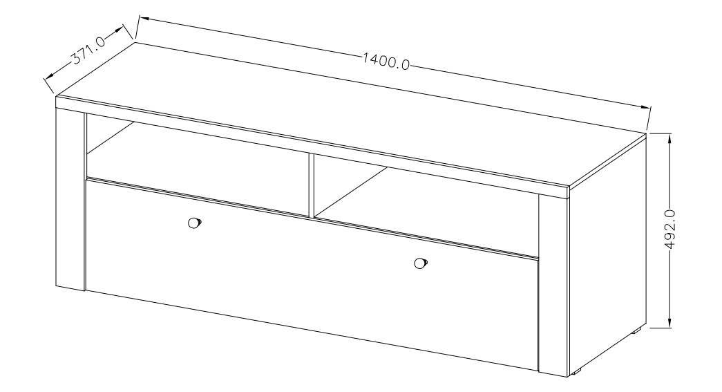 TV komoda LARONA Dub Riviera světlý