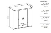 Šatní skříň ELENNA 4D