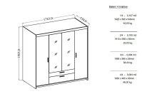 Šatní skříň ELENNA 4D se zrcadlem