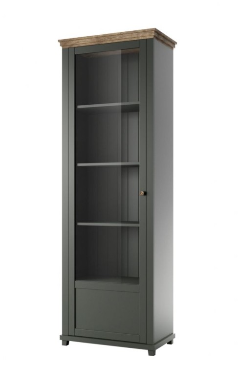 Vitrína levá EVORA Dub Lefkas - zelená