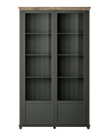 Vitrína EVORA Dub Lefkas - zelená