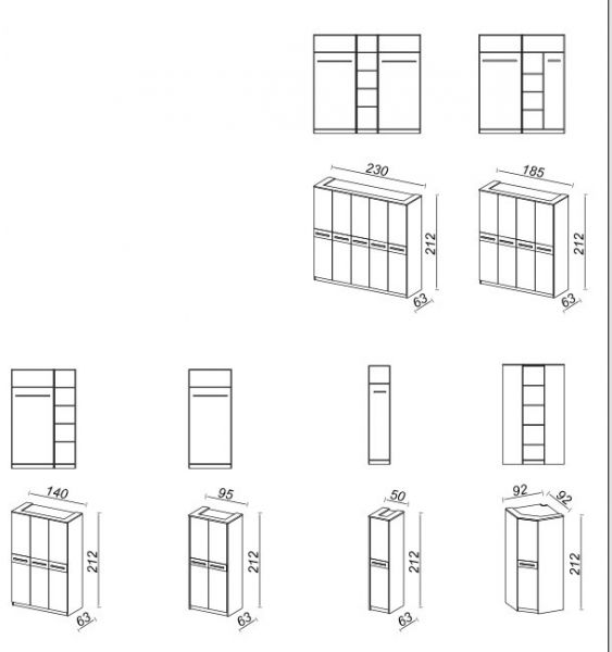 Šatní skříň KREMONA II 5D