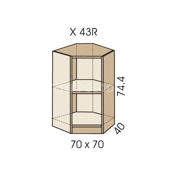 Rohová skříň JIM 5 X 43R
