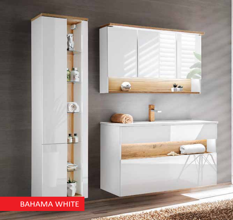 Koupelnová skříňka BAHRAMA WHITE 843 - závěsná zrcadlo 120