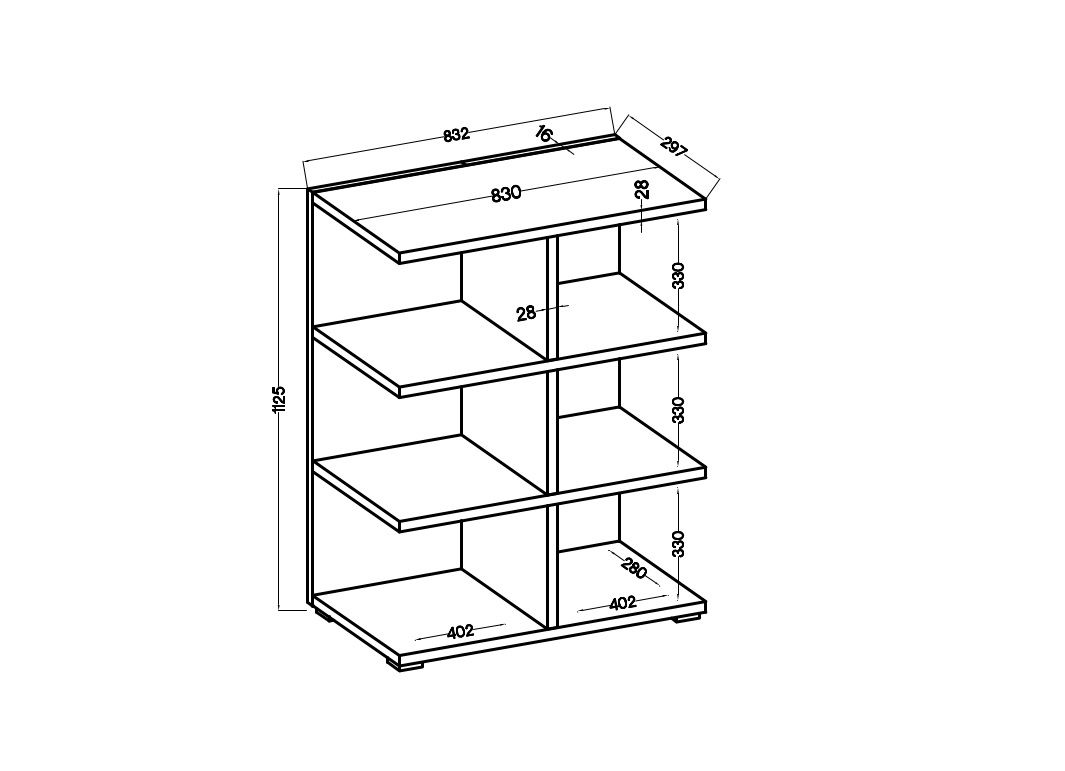 Regál MORA 06 světle šedý