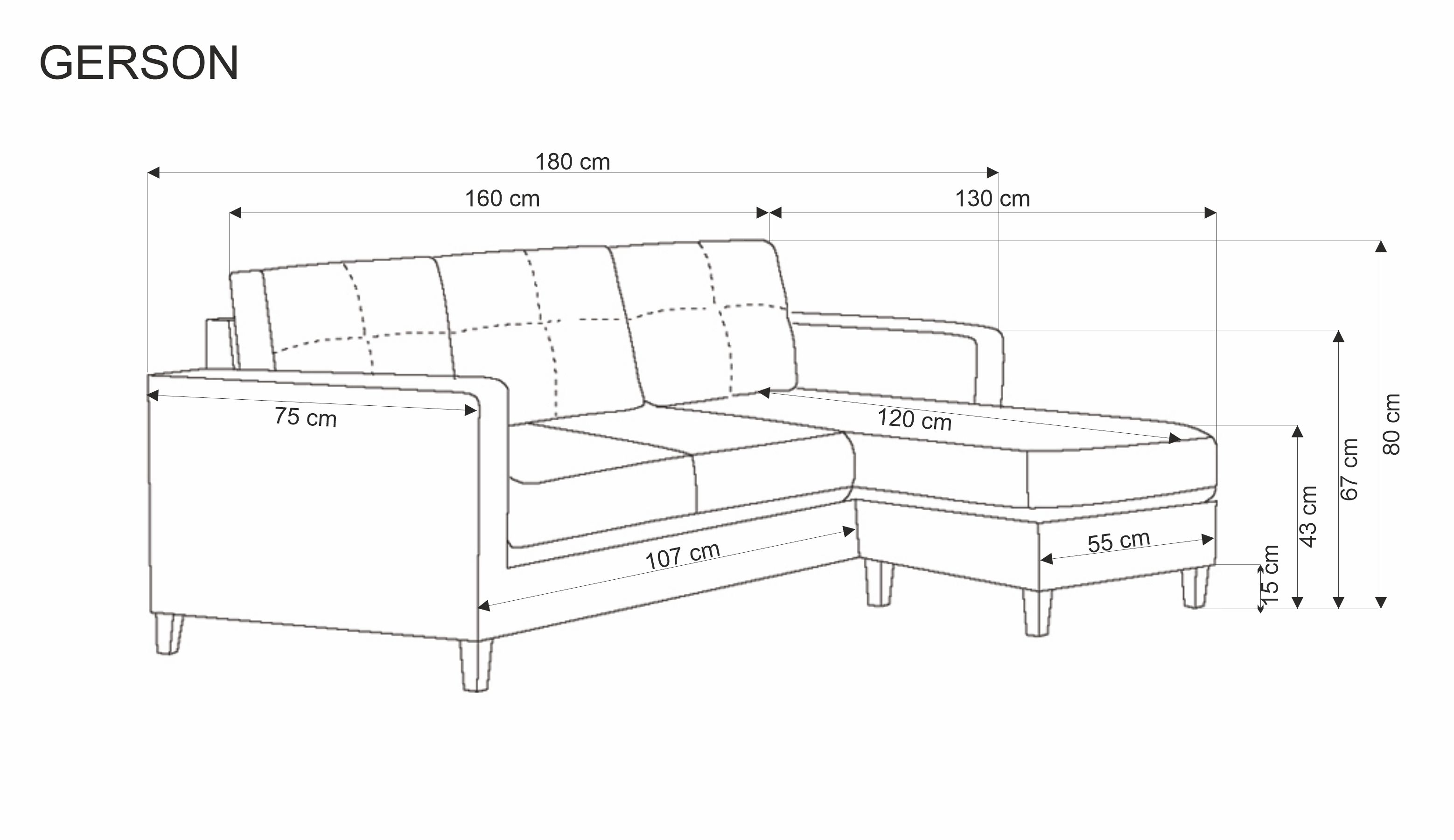 Pohovka s taburetem GERSON béžová