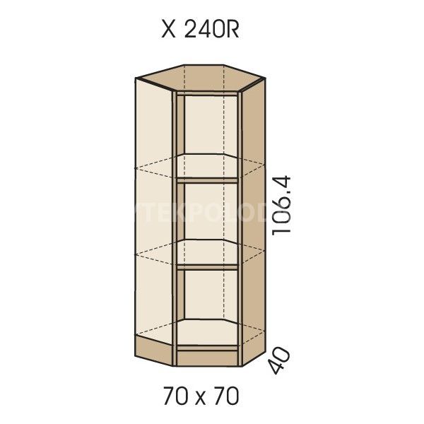 Rohová skříň JIM 5 X 240R