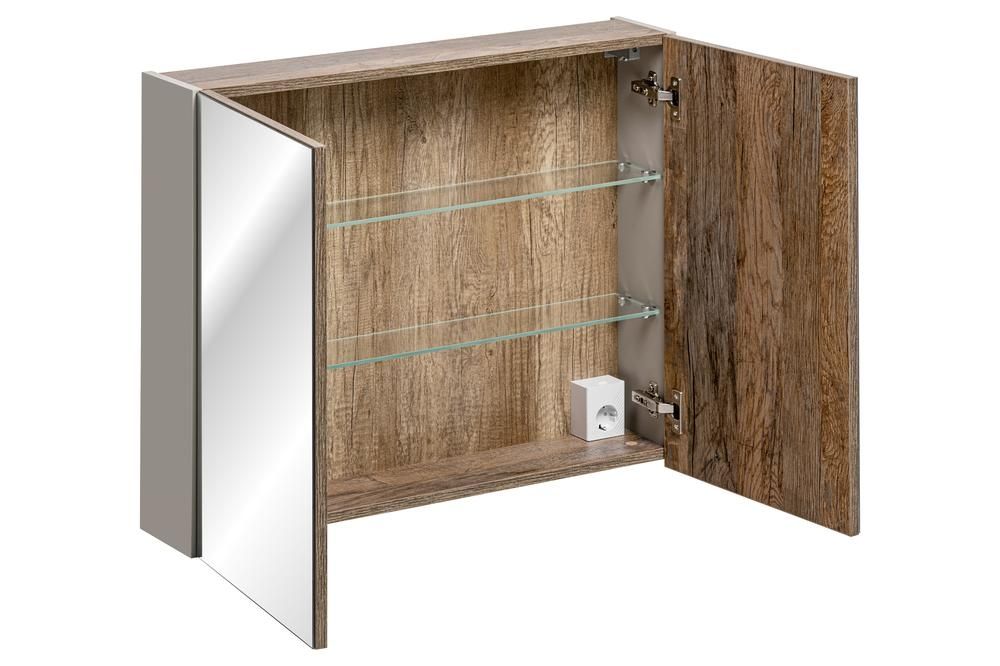 Koupelnová skříňka SANTA FEE ŠEDÁ 84-80 - závěsná zrcadlo 80