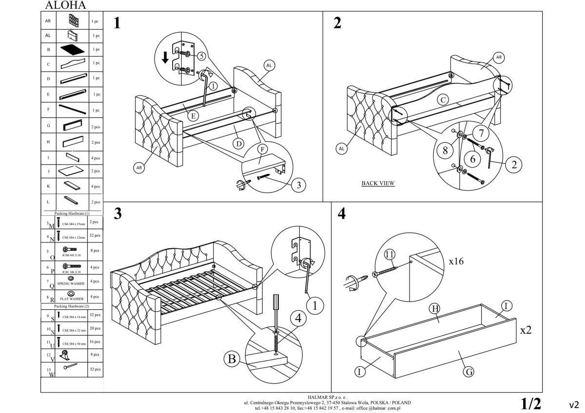Stylová postel ALOHA 90