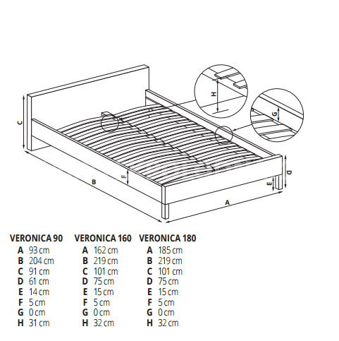 Stylová postel VERONICA 90