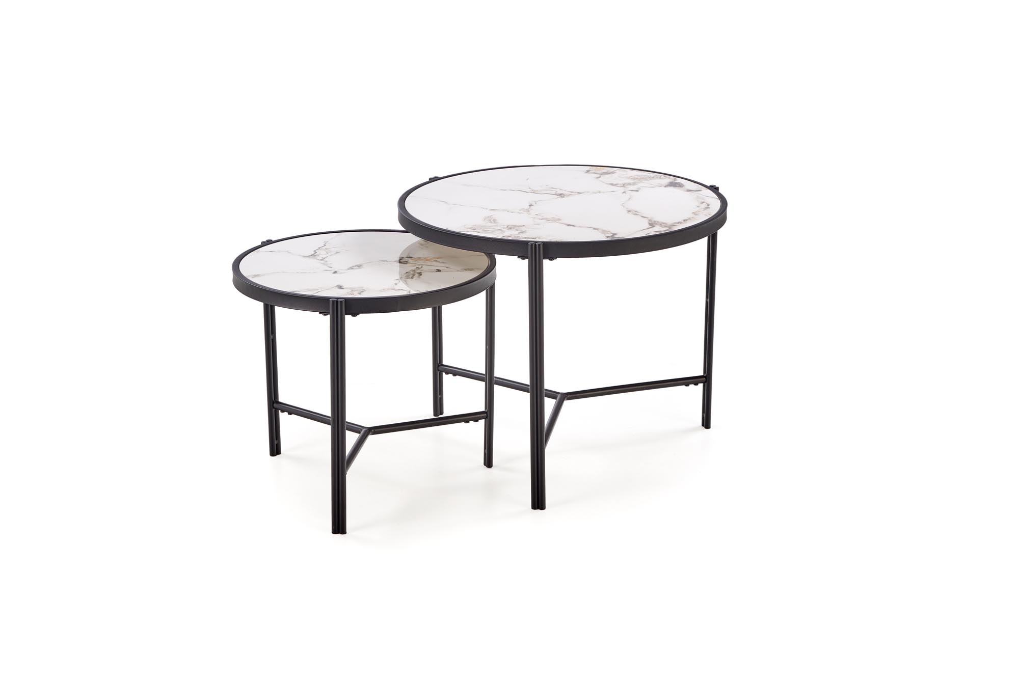 Set konferenčních stolků FATIMA bílá/černá