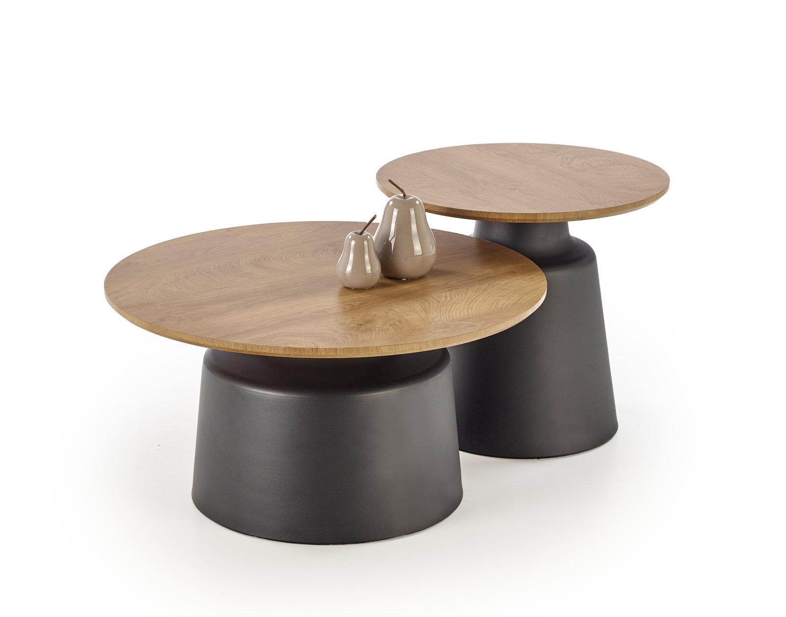 Konferenční stolky MALOMI set 2ks přírodní/černá