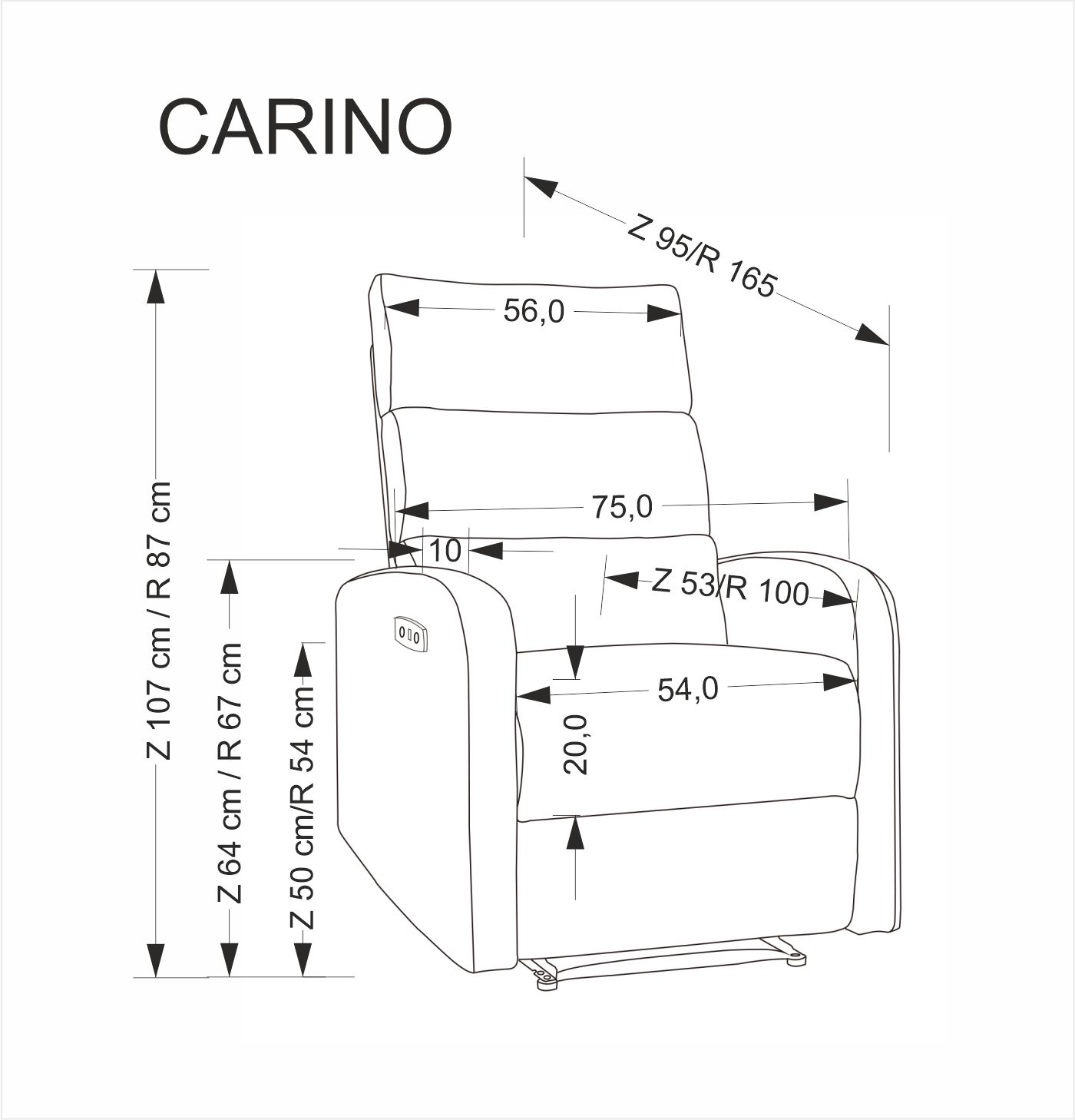 Relaxační křeslo CARINIO světle béžové