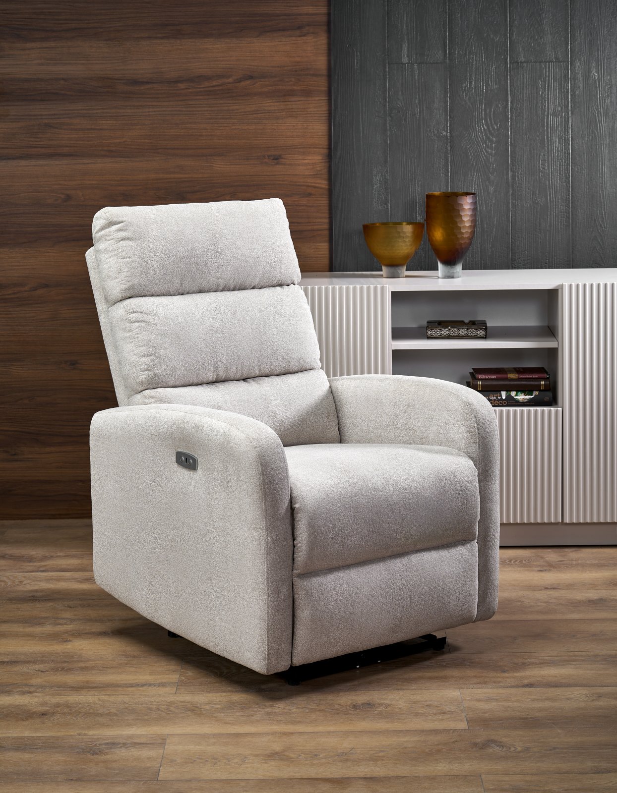 Relaxační křeslo CARINIO světle béžové