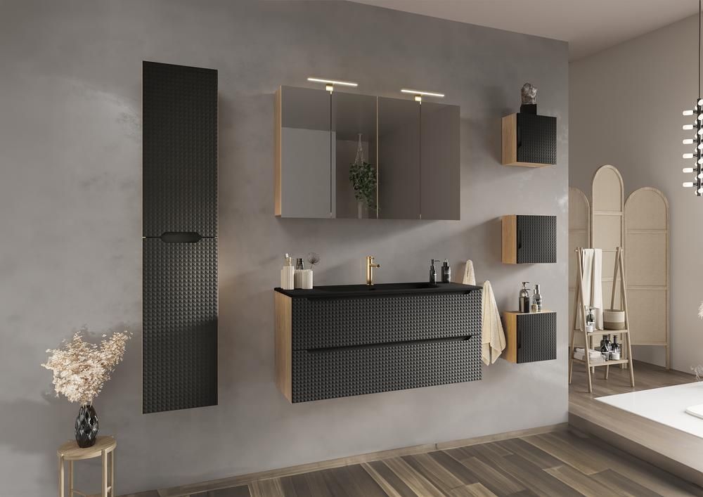 Koupelnová skříňka LUXOR ČERNÁ 82-60 2S - pod umyvadlo 60