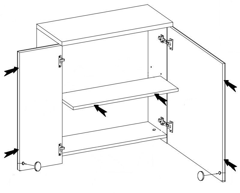 Koupelnová skříňka se zrcadlem PORTOS wenge